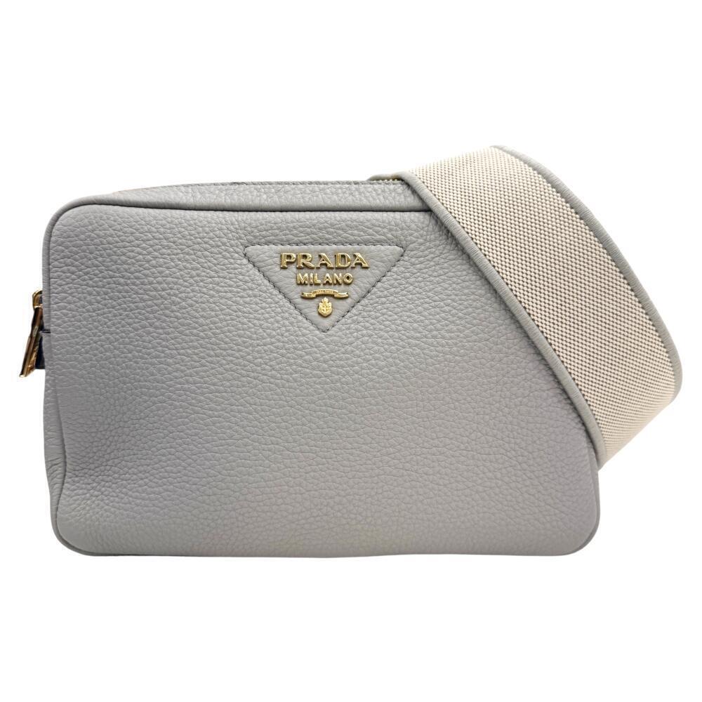 Prada Camera Bag Vitello Phoenix Crossbody Bag Silver